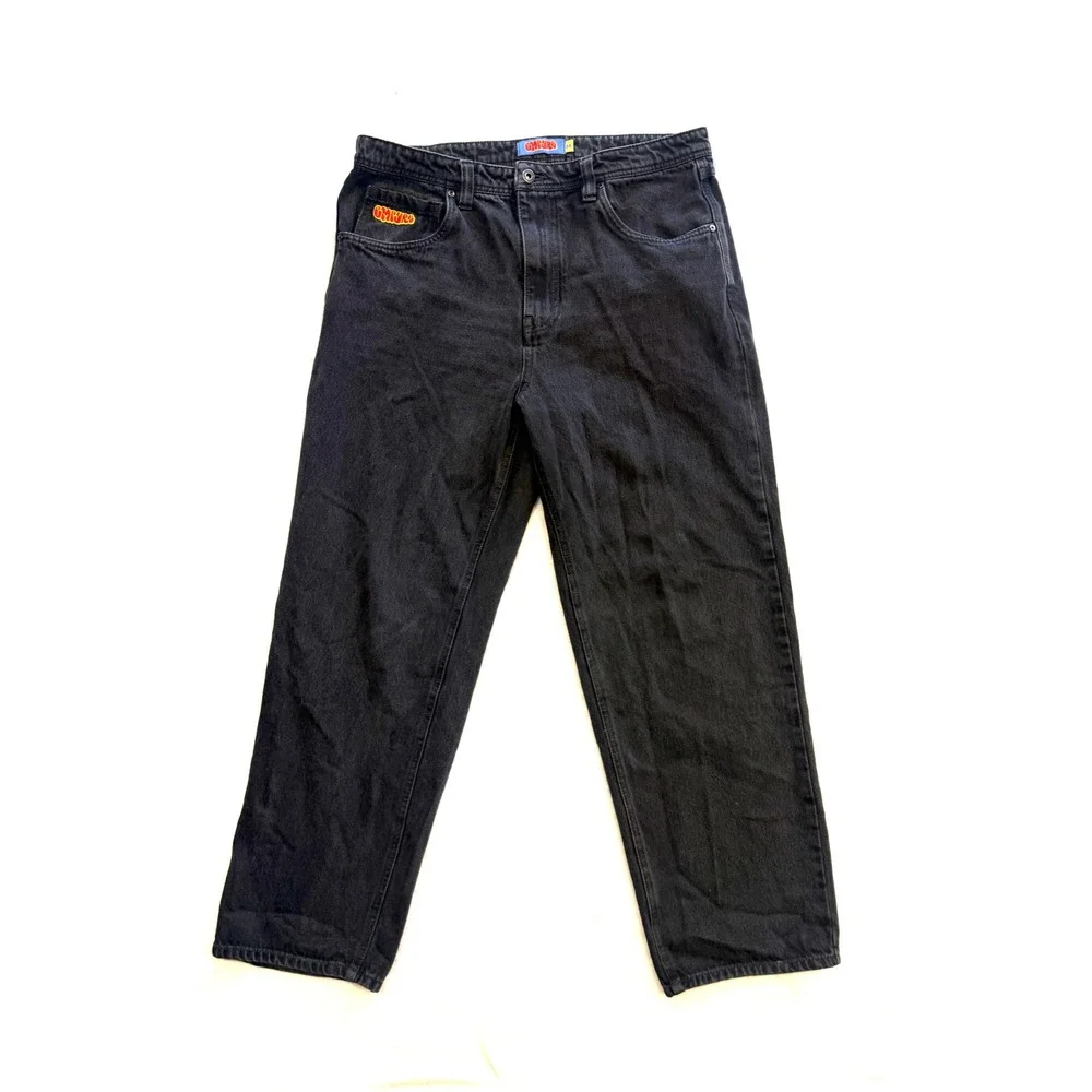 Empyre Relaxed Fit Jeans Mens 34 Faded Black Denim Skate Straight Leg Pants